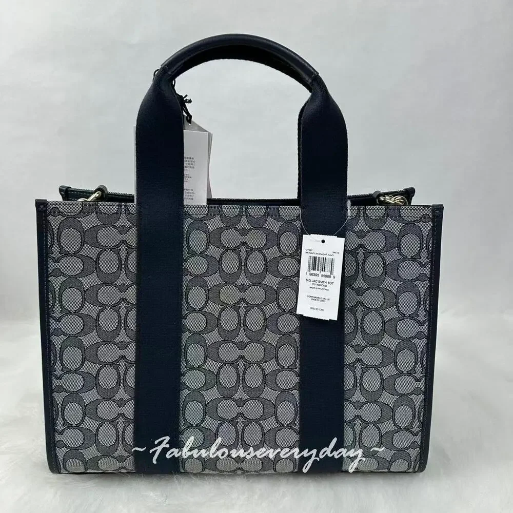 Coach Smith Tote Bag Crossbody In Signature Jacquard CY367 Midnight Navy NWT